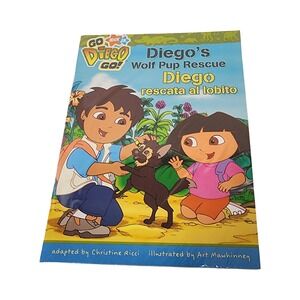 Go Diego Go Diego's Wolf Pup Rescue Book Nick Jr Bilingual English Spanish